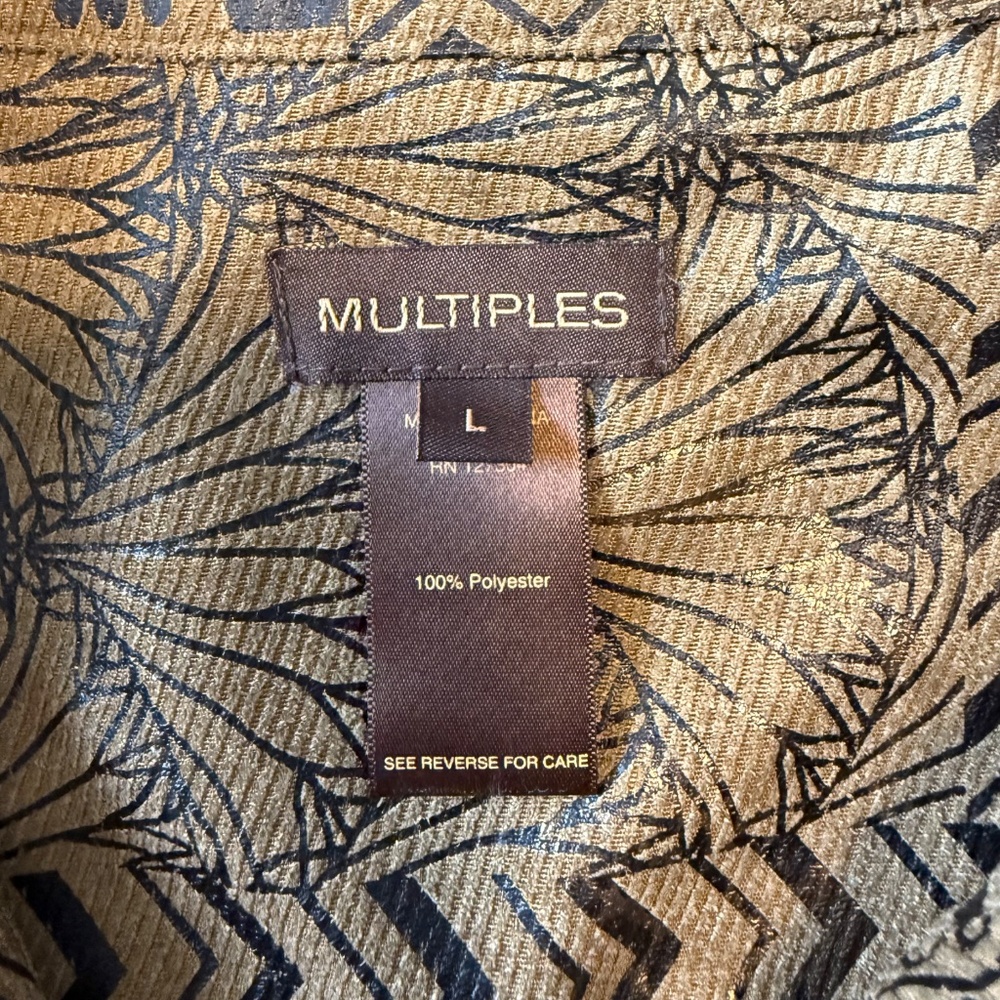 Multiples Women’s Long Sleeve Full Zip Ethnic abstract‎ print Brown Jacket Sz L - Picture 9 of 9